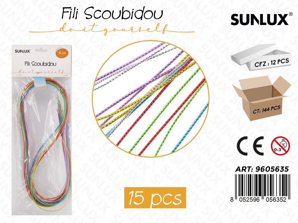 Sunlux Fili Scoubidou Ass. Pvc 15PCS
