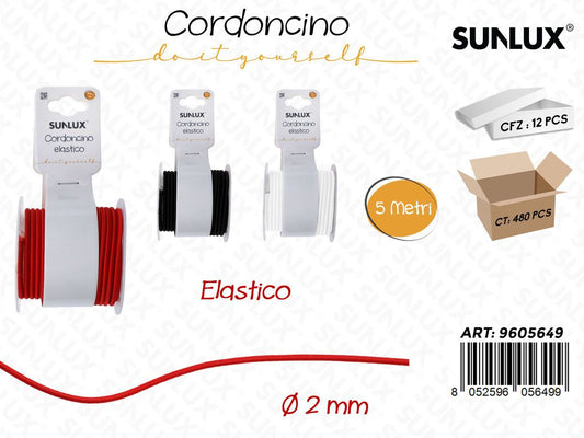 Sunlux Cordoncino Elastico Col. Ass. 2MM*3MT