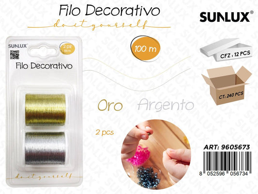 Sunlux Filo Dec. 2PCS Oro-arg. 100MT