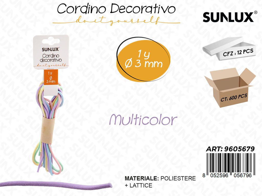 Sunlux Cordino Dec. Diy Multicolor 1Y*D.3MM