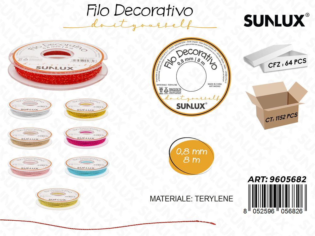 Sunlux Filo Dec. Col. Ass. 0.8MM*8MT