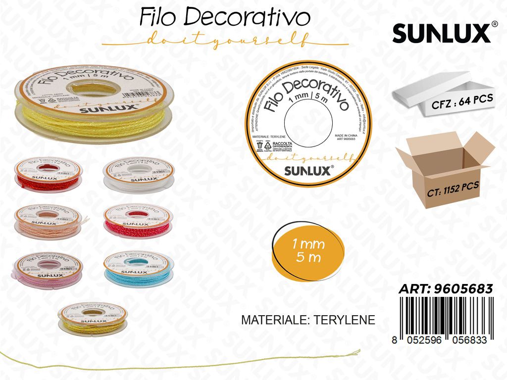 Sunlux Filo Dec. Col. Ass. 1MM*5MT