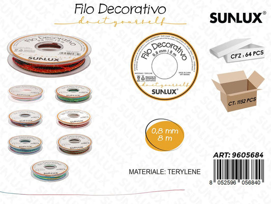 Sunlux Filo Dec. Col. Ass. 0.8MM*8MT