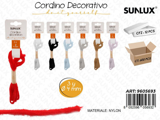 Sunlux Cordino Dec. Diy Ass. 3Y*4MM