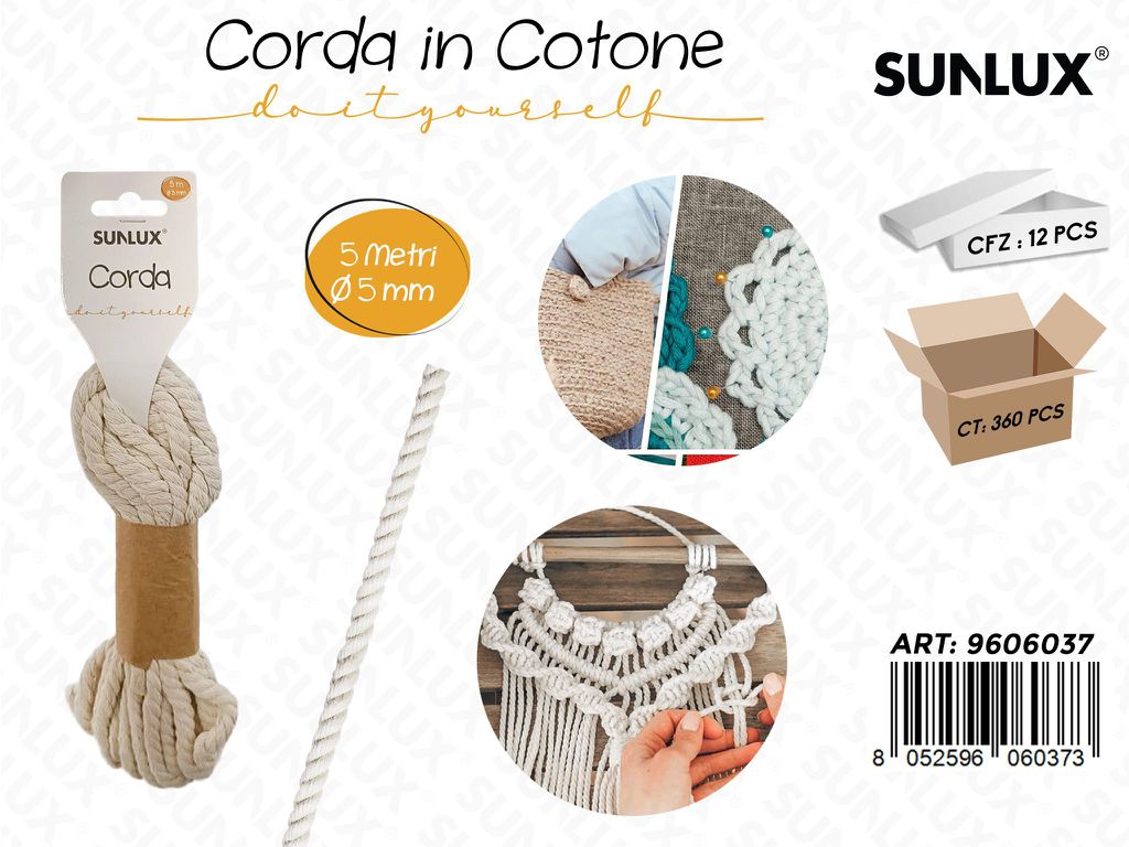 Sunlux Corda in Cotone D.5MM*5 Mt