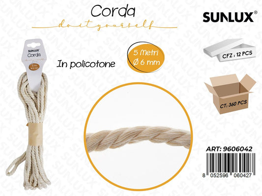 Sunlux Corda in Policotone D.6MM*5MT