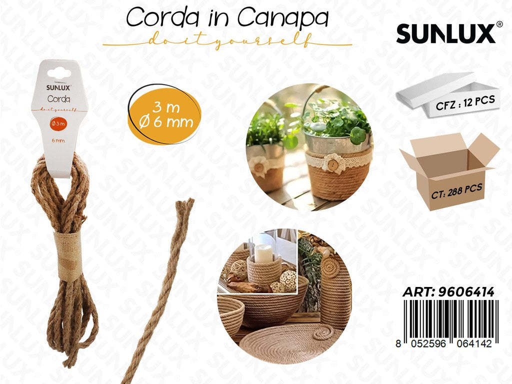 Corda in Canapa D.6MM*3MT