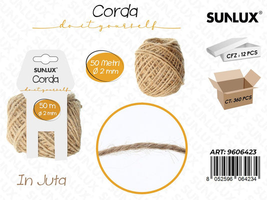 Sunlux Corda in Juta D.2MM*50MT