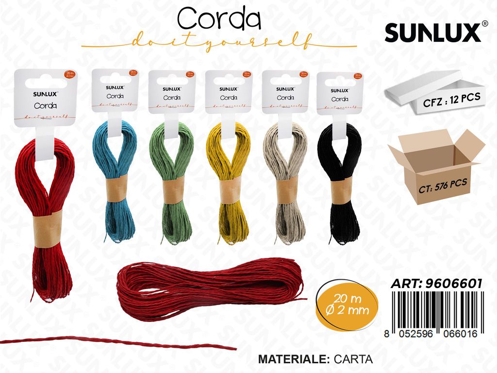 Sunlux Corda di Carta Ass. 20MT*2MM