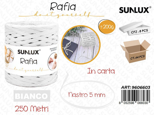 Sunlux Gom. Rafia Carta Bianco 200G 250MT 5MM