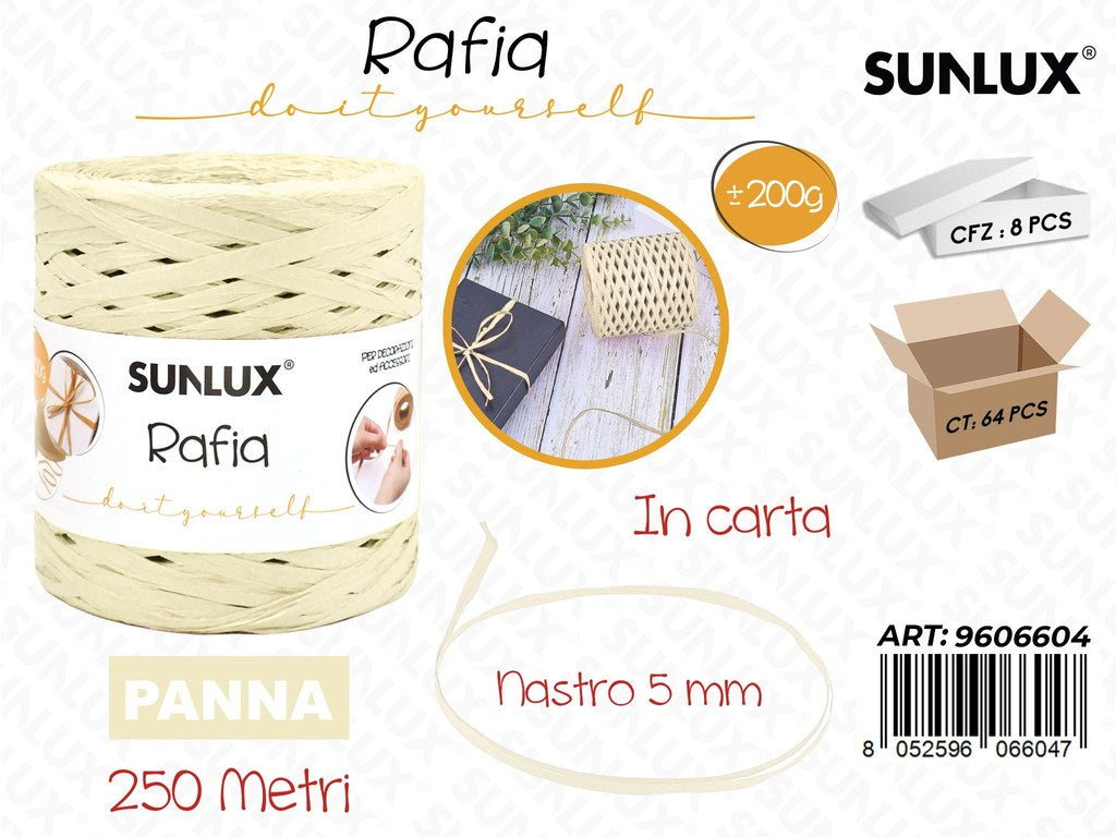 Sunlux Gom. Rafia Carta Panna 200G 250MT 5MM