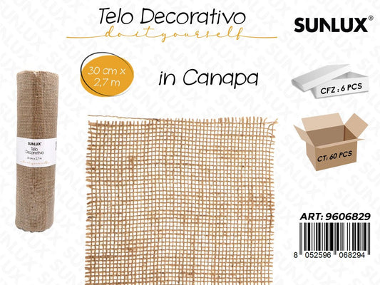 Sunlux Telo Decorativo in Canapa 30CM*2.7M