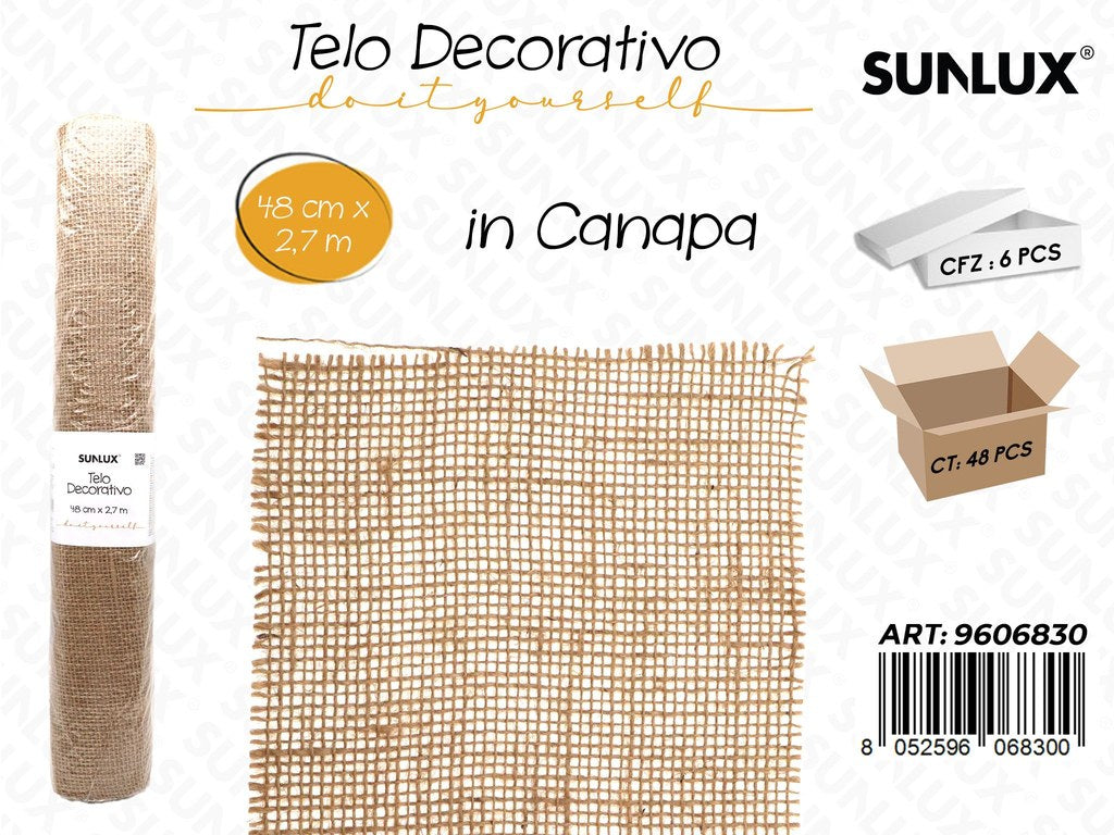 Sunlux Telo Decorativo in Canapa 48CM*2.7M