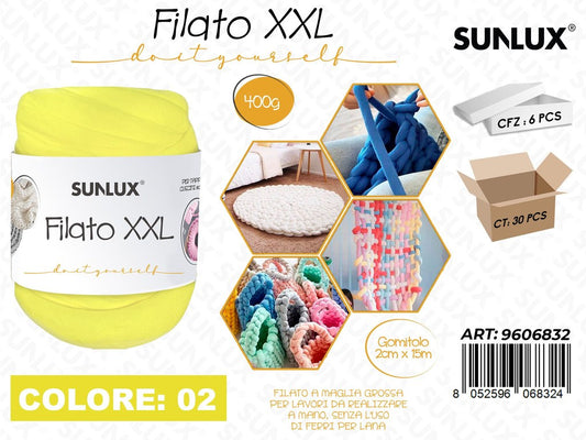 Sunlux Filato Xxl 02 Giallo 400G 2CM*15MT