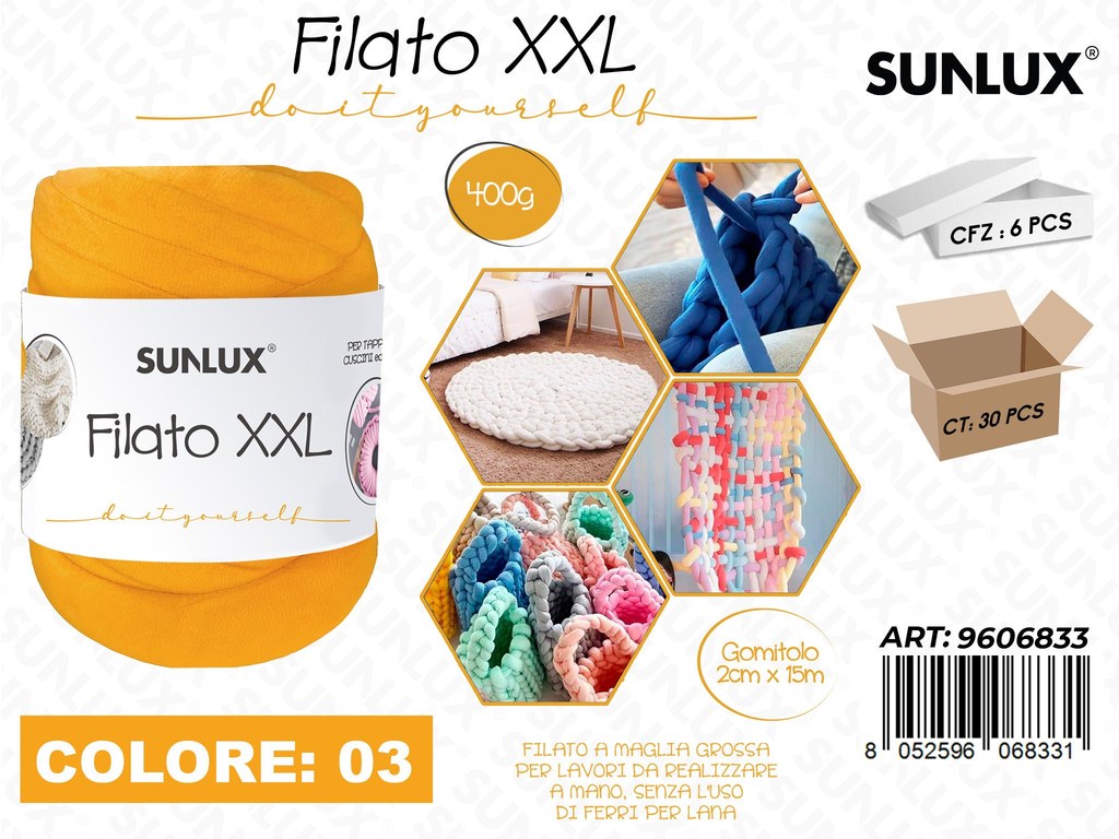 Sunlux Filato Xxl 03 Arancione 400G 2CM*15MT