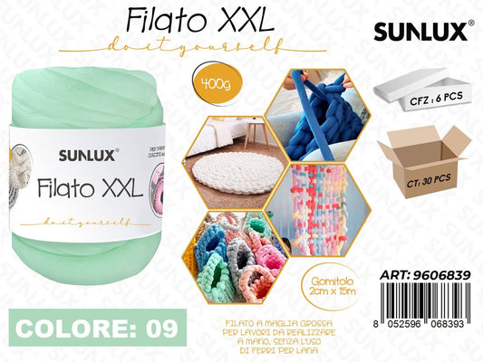 Sunlux Filato Xxl 09 Verde Menta 400G 2CM*15MT