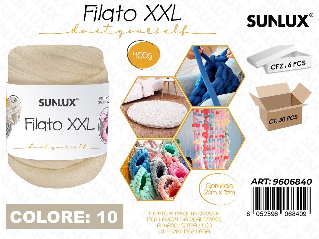 Sunlux Filato Xxl 10 Kaki 400G 2CM*15MT