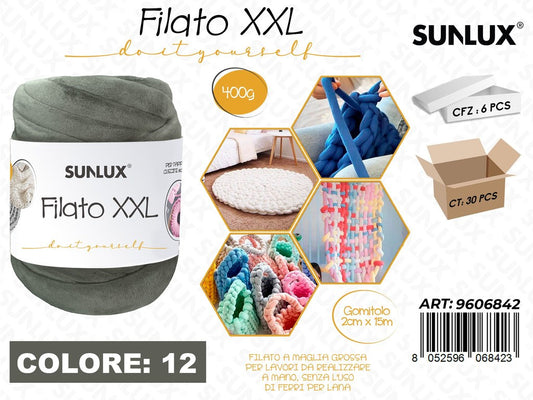 Sunlux Filato Xxl 12 Grigio 400G 2CM*15MT