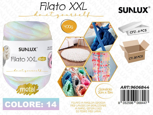Sunlux Filato Xxl 14 Bianco Iridesc. 400G 2CM*15MT