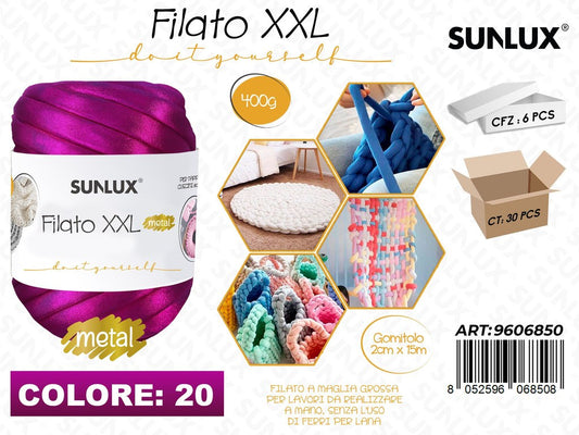 Sunlux Filato Xxl 20 Fucsia Metal 400G 2CM*15MT