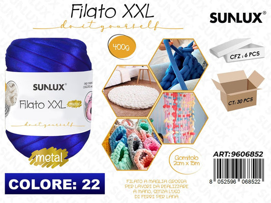 Sunlux Filato Xxl 22 Blu Metal 400G 2CM*15MT