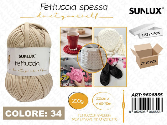 Sunlux Fettuccia Spessa 34 Beige 200G 2.5CM*60-70MT