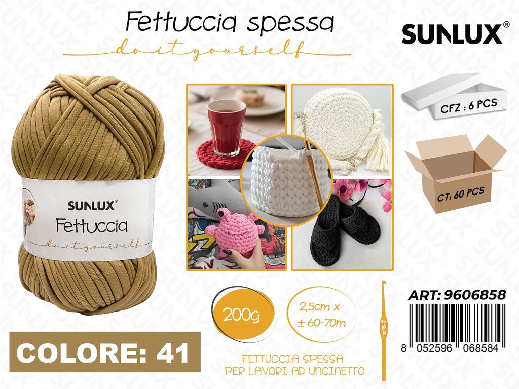 Sunlux Fettuccia Spessa 41 Marr. Chiaro 200G 2.5CM*60-70MT