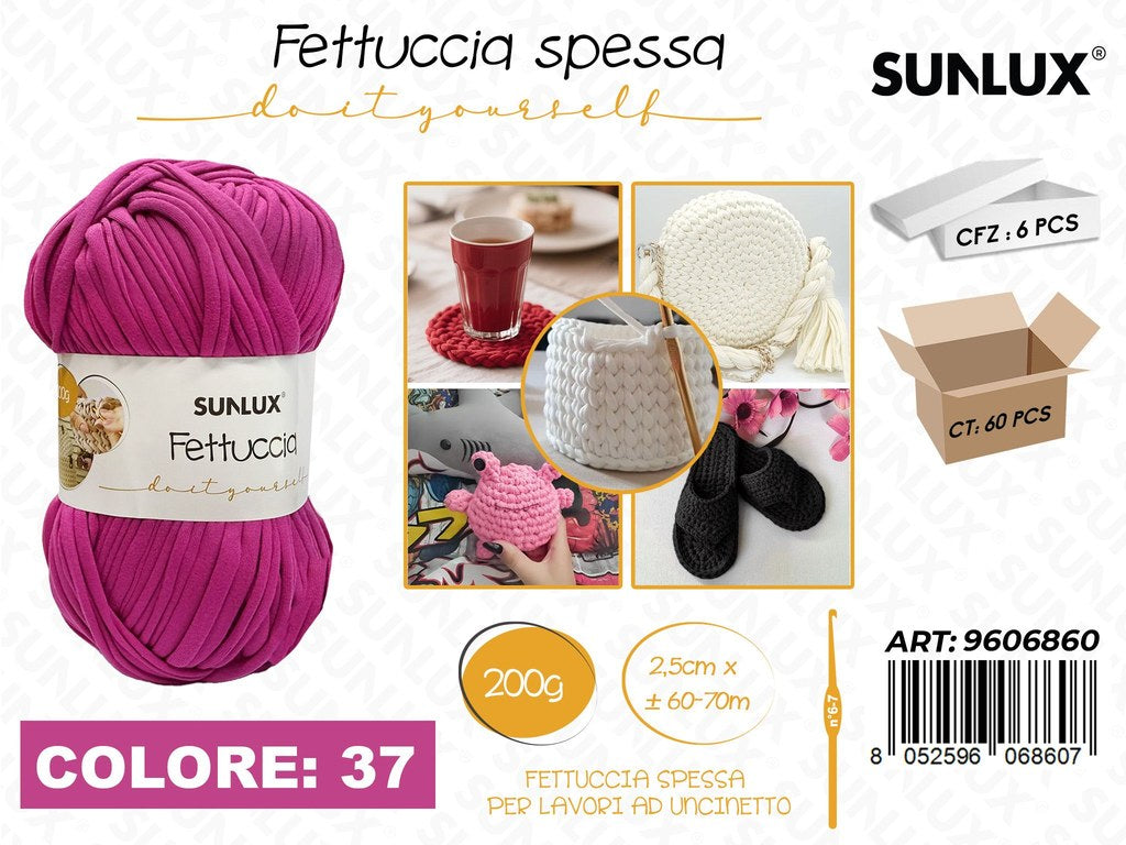 Sunlux Fettuccia Spessa 37 Fucsia 200G 2.5CM*60-70MT