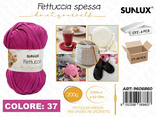Sunlux Fettuccia Spessa 37 Fucsia 200G 2.5CM*60-70MT