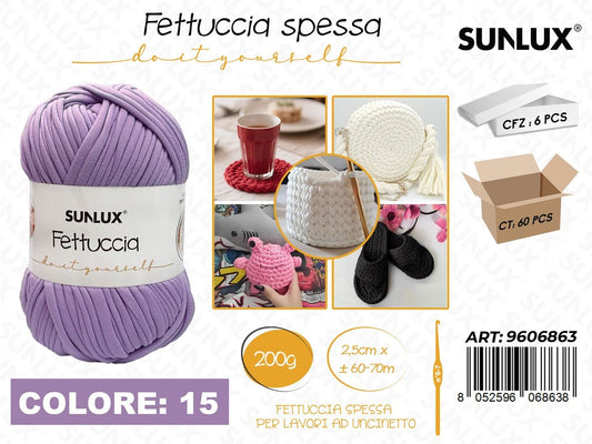 Sunlux Fettuccia Spessa 15 Lilla 200G 2.5CM*60-70MT