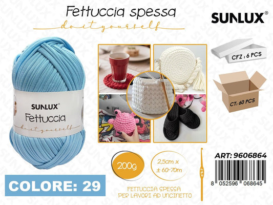Sunlux Fettuccia Spessa 29 Celeste 200G 2.5CM*60-70MT