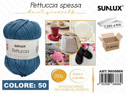 Sunlux Fettuccia Spessa 50 Azzurro Scu. 200G 2.5CM*60-70MT