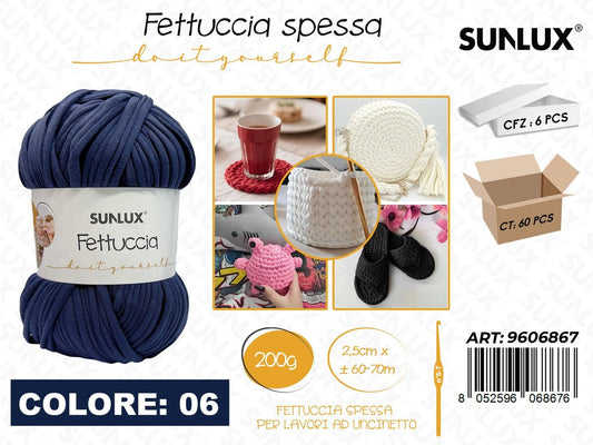 Sunlux Fettuccia Spessa 06 Blu Navy 200G 2.5CM*60-70MT