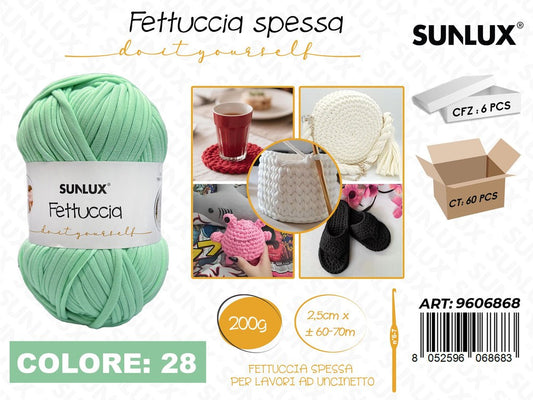 Sunlux Fettuccia Spessa 28 Verde Menta 200G 2.5CM*60-70MT