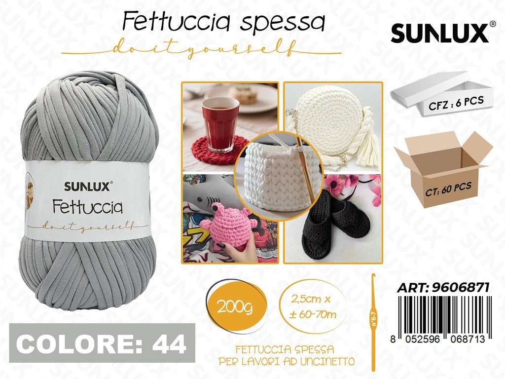 Sunlux Fettuccia Spessa 44 Grigio Chia. 200G 2.5CM*60-70MT