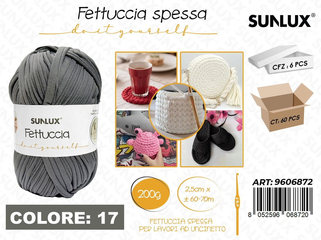 Sunlux Fettuccia Spessa 17 Grigio Scu. 200G 2.5CM*60-70MT