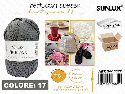 Sunlux Fettuccia Spessa 17 Grigio Scu. 200G 2.5CM*60-70MT