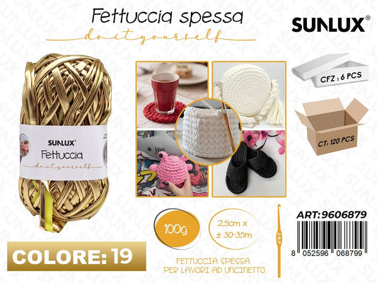 Sunlux Fettuccia Spessa 19 Oro Metal 100G 2.5CM*30-35MT