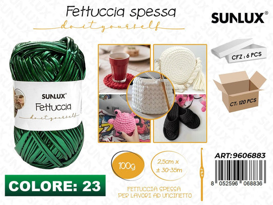 Sunlux Fettuccia Spessa 23 Verde Metal 100G 2.5CM*30-35MT