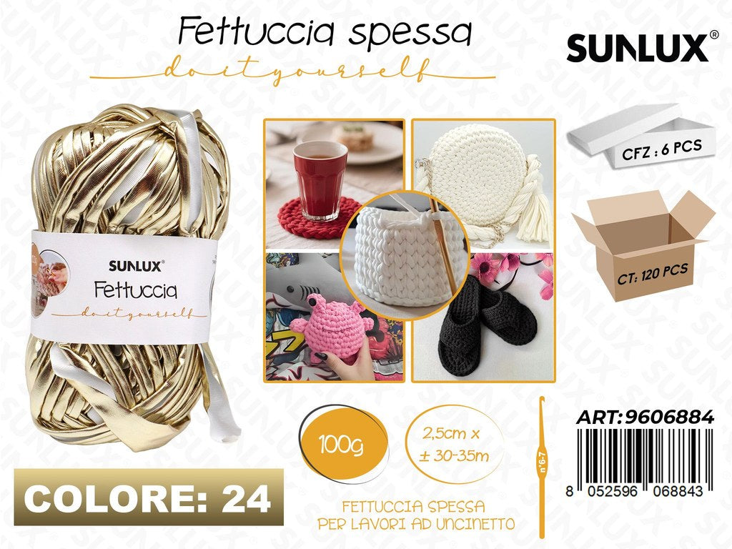 Sunlux Fettuccia Spessa 23 Oro Metal 100G 2.5CM*30-35MT