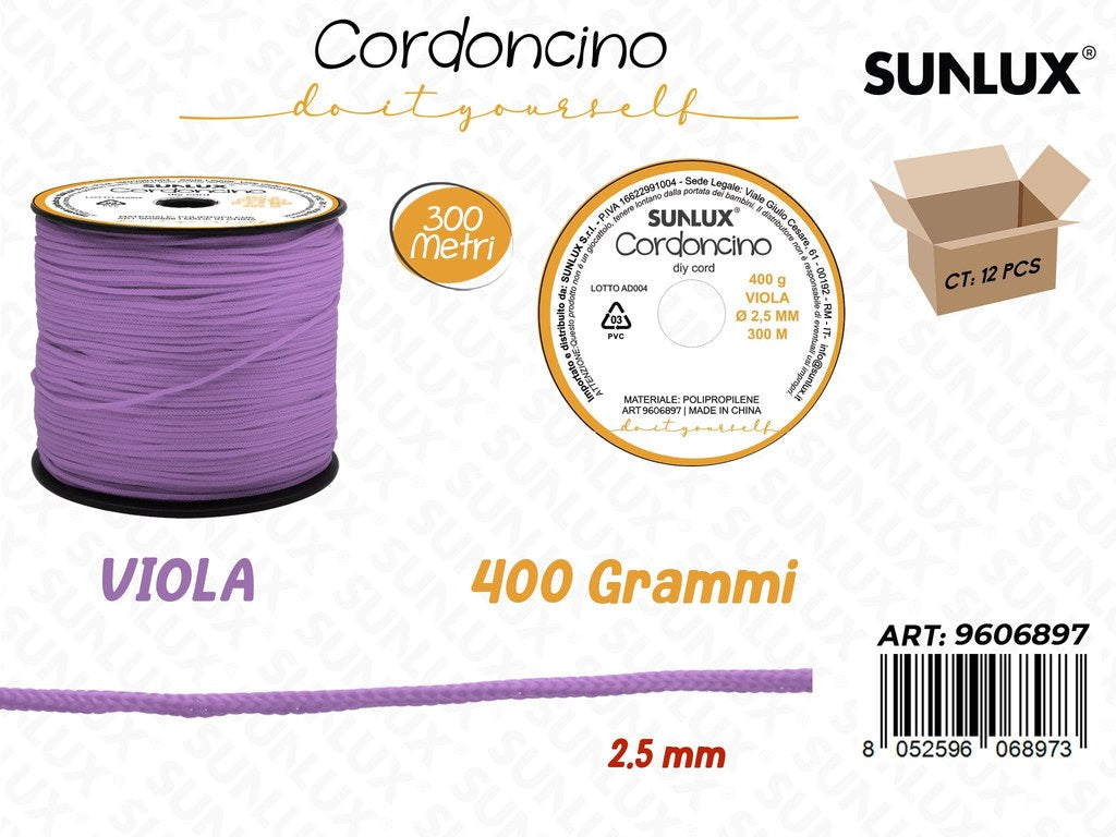 Sunlux Cordoncino Diy Viola 400GR 2.5MM*30MT