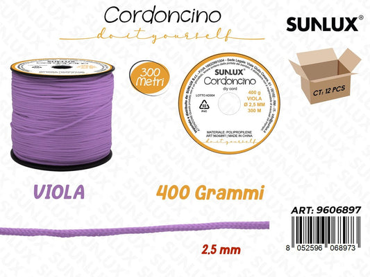 Sunlux Cordoncino Diy Viola 400GR 2.5MM*30MT