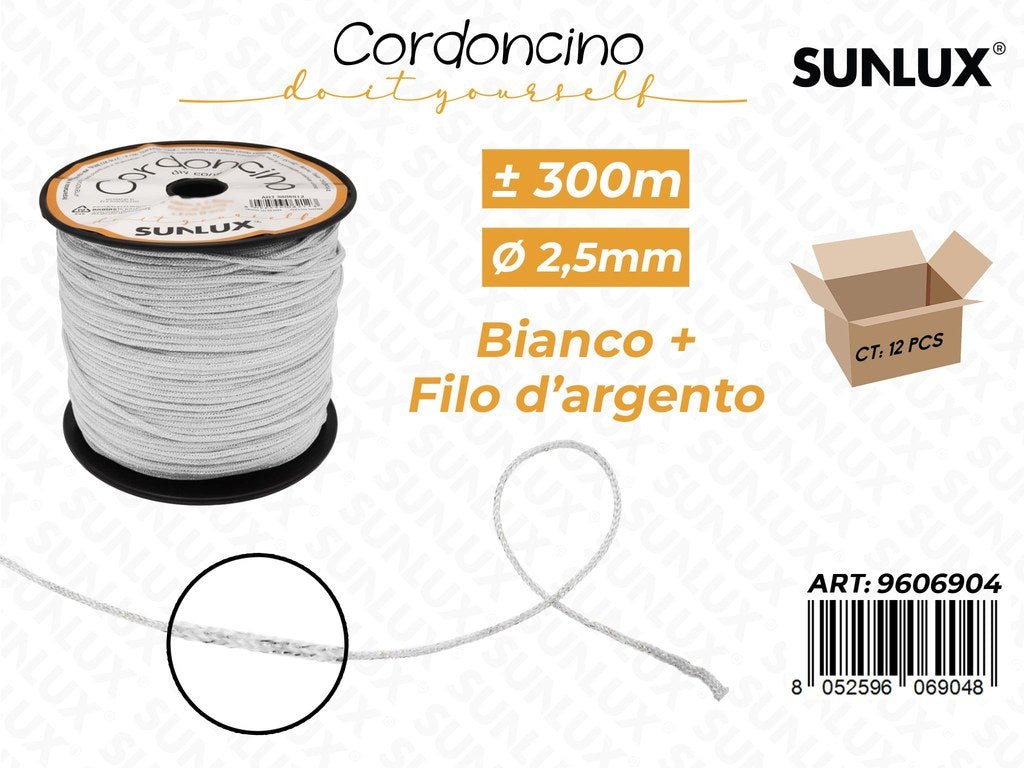 Sunlux Cordoncino Diy Bianco 400GR 2.5MM*30MT