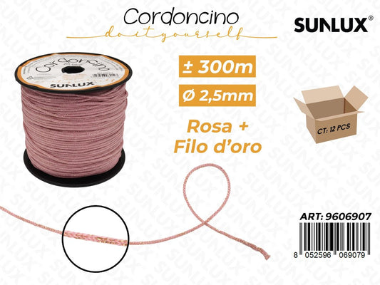 Sunlux Cordoncino Rosa 300MT*2.5MM
