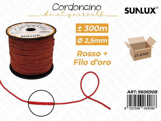 Sunlux Cordoncino Rosso 300MT*2.5MM