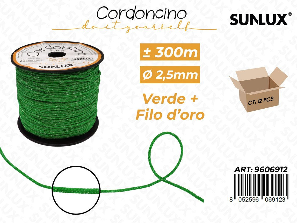 Sunlux Cordoncino Verde 300MT*2.5MM