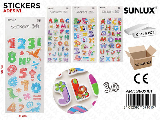 STICKERS ADESIVI 3D ASS. 11*30CM