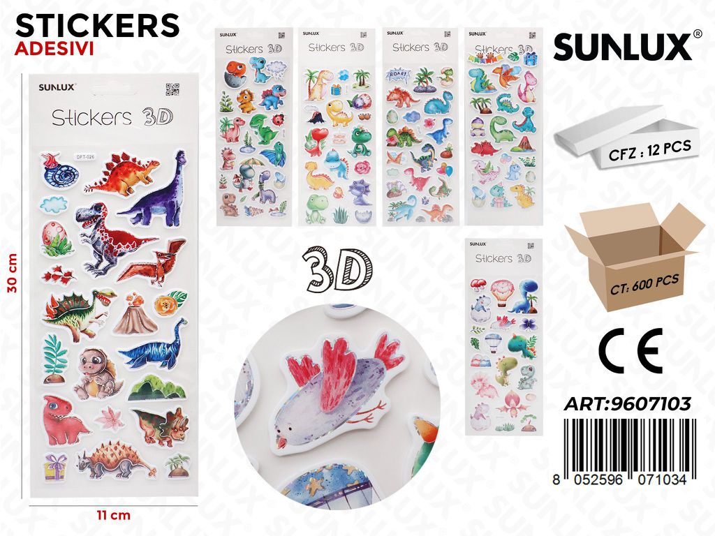 Sunlux Stickers Adesivi 3D Ass. 11*30CM