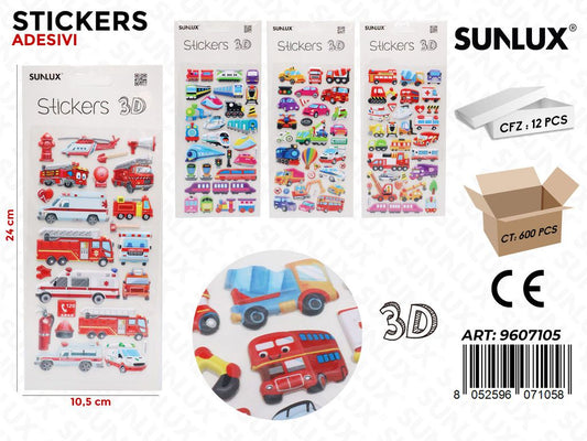 Sunlux Stickers Adesivi 3D Ass. 10*24CM