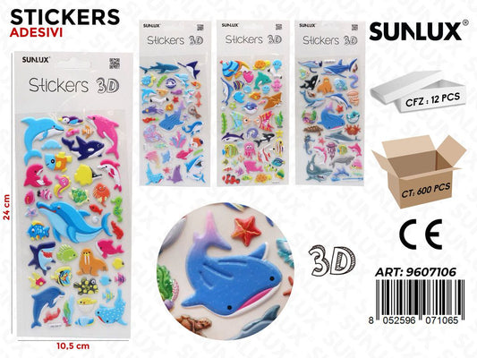 Sunlux Stickers Adesivi 3D Ass. 10.5*24CM